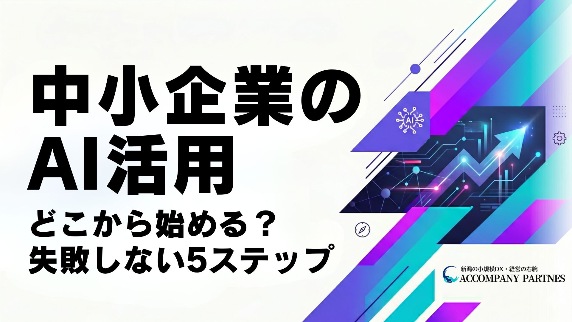 中小企業向けAI活用の始め方を5ステップで解説するガイド記事のイメージ
