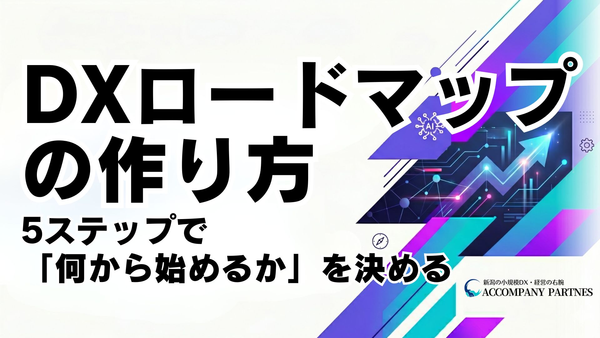 中小企業のDXロードマップ作成を5ステップで解説する記事のアイキャッチ画像